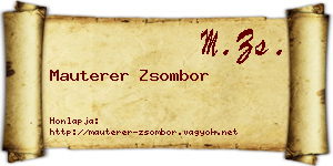Mauterer Zsombor névjegykártya